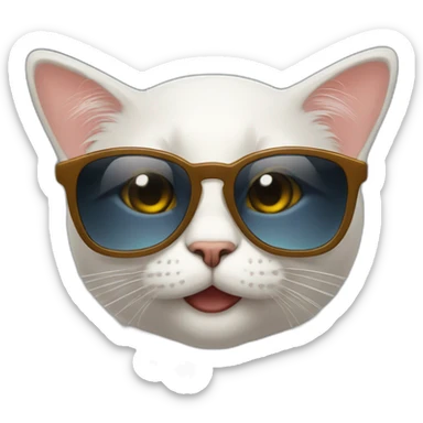 Un chat avec des lunettes de soleil sticker