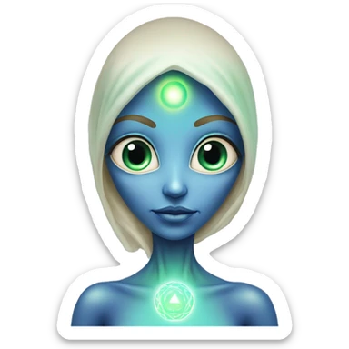 Pleiadian alien female third eye sticker