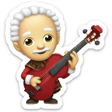 Vivaldi standing Baroque Red old chibi banjo sticker