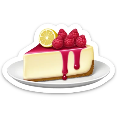 Lemon raspberry cheesecake slcie sticker