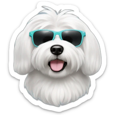 Coton de Tulear with sunglasses sticker
