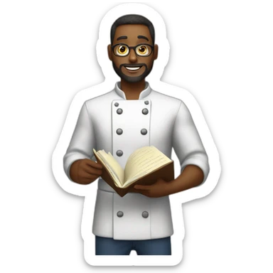 Gordan Ramey holding recipe book  sticker