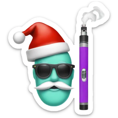 a vape with a christmas hat  sticker