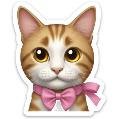 Cat with bow sticker
