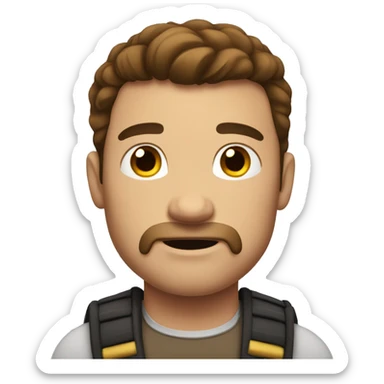 Big and strong man with brown hair  sticker