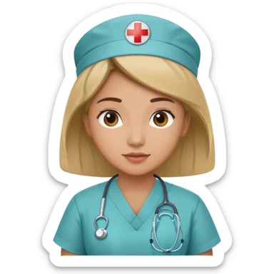 A nurse attending to a patient at the hospital sticker