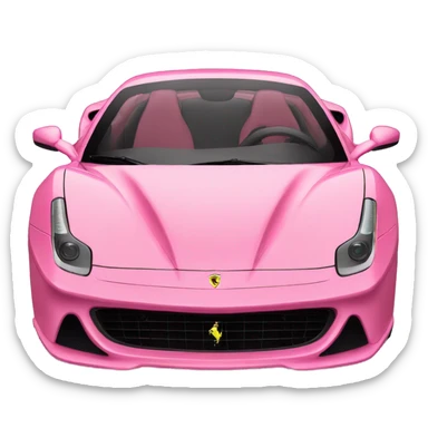 Pink ferrari car sticker