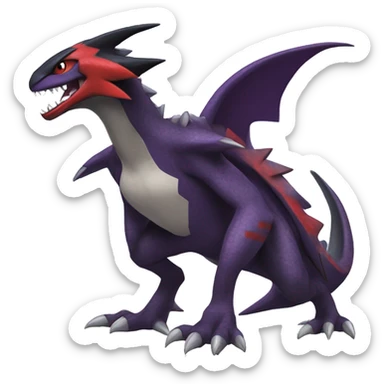 Black Cool Edgy Nargacuga-Garchomp-Noivern Fakémon  with White and Red and purple and black Edgy markings sticker