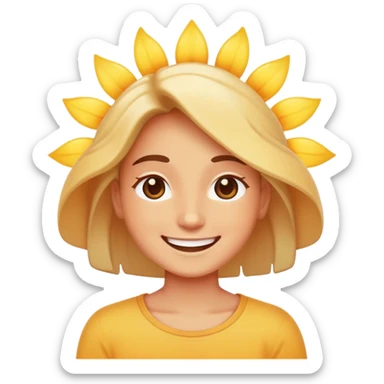 happy person with sunshine and positive vibes sticker