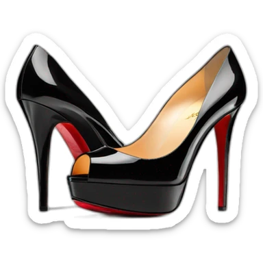 Louboutin Black patent Leather Lady Peep Toe Platform sticker