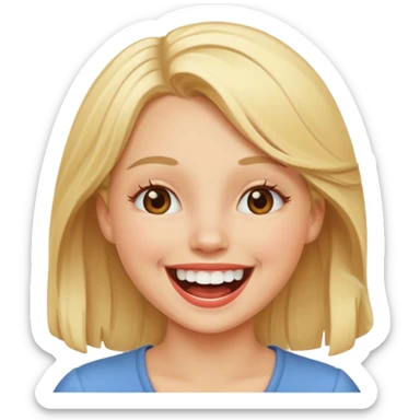 blondish girl, laughing sticker