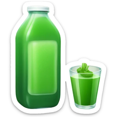 Bottled green juice sticker