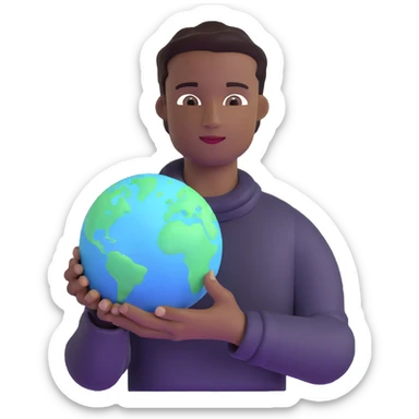 godlike man holding the Earth, glowing aura sticker