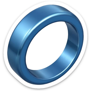 blue ring-shaped metallic object with a small hole in the middle sticker