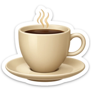 light beige classic coffee cup and saucer sticker