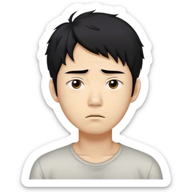 Seong Gi-hun squid game A tall, slim man with messy, unkempt black hair and tired eyes, showing signs of stress. sticker