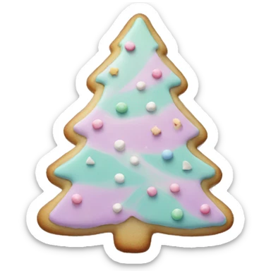 Pastel Christmas tree cookie sticker