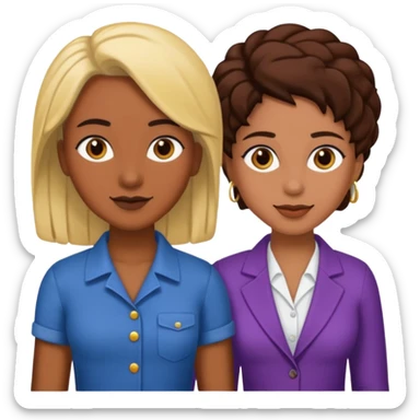 Lesbian emoji Guyanese Masc and mixed fem sticker