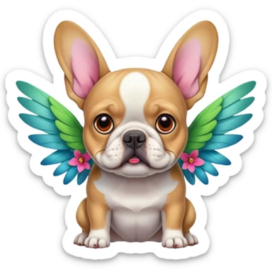 Hummingbird French bulldog sticker