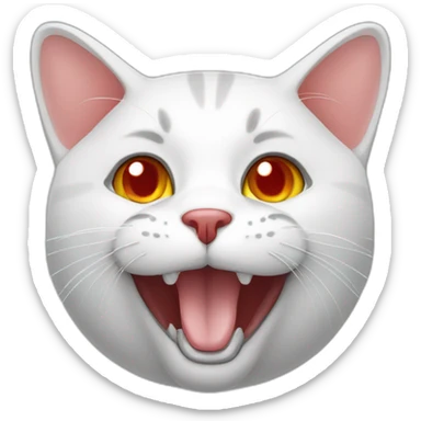 cat white with red spot sticker