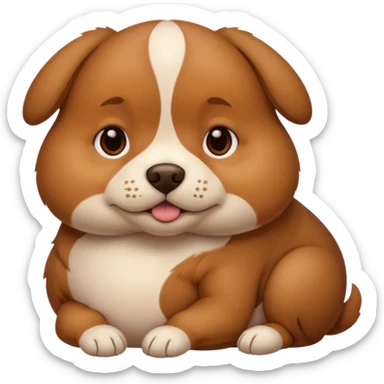 pregnant dog holding its belly sticker