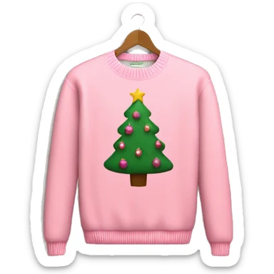 cute pink christmas tree sweater  sticker