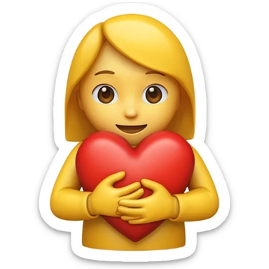make an emoji hugging a heart sticker