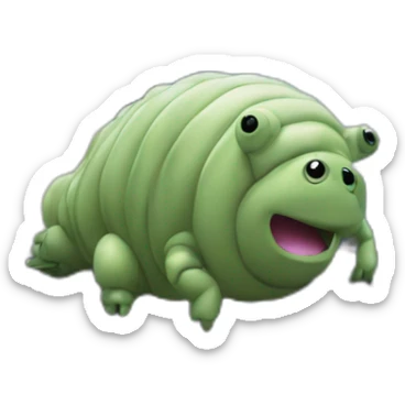 tardigrade writing code on a laptop sticker
