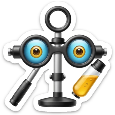 oculos, lente e microscopio objetos sticker