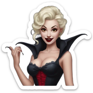 vampire pinup hyperrealistic sticker