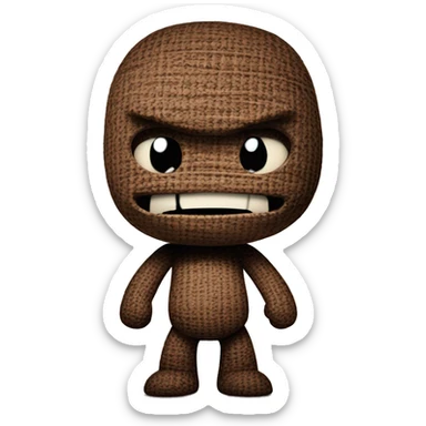 sackboy looking angry arms folded sticker