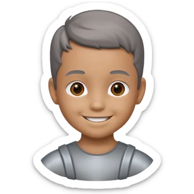 gray metal painted child bust sticker