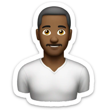 Man without bead whitecolur hass aristyle sticker