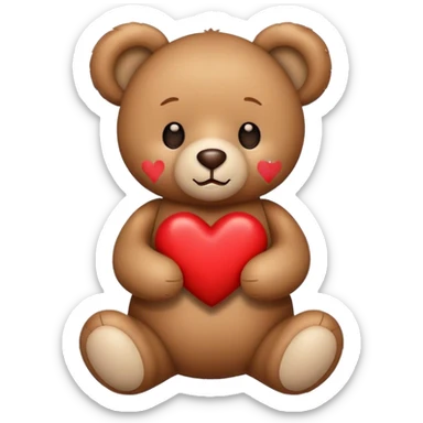 teddy bear with heart sticker