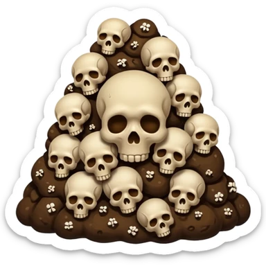 poop emoji with bones and skulls sticker