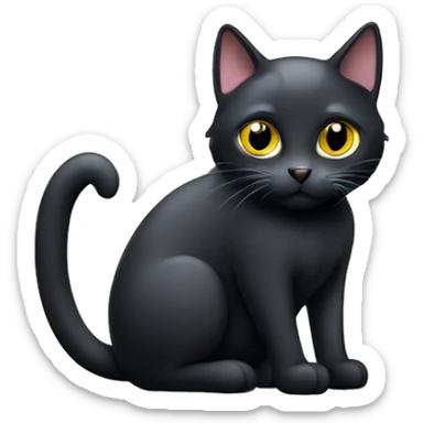 Black cat with good chain sticker