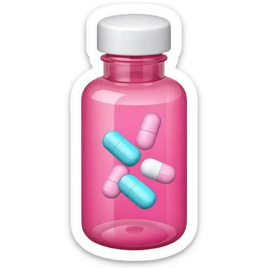 pink pills in a bottle sticker