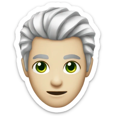 platinum hair green grey eyes vampire  sticker