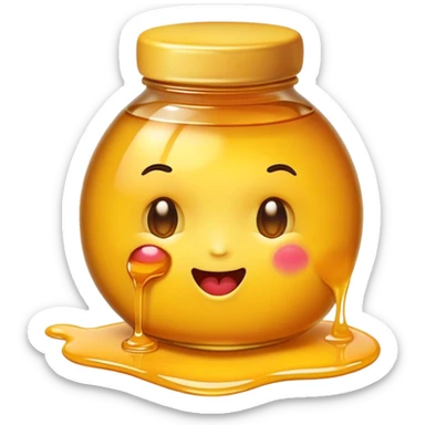 Emoji eating honey  sticker