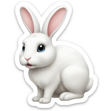 white bunny with floppy ears  sticker