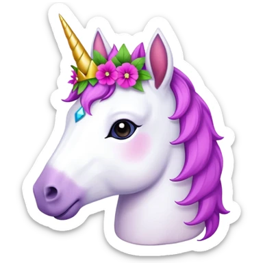 unicorn wearing Petunias crown sticker