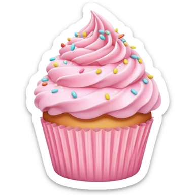 pastel pink cupcake sticker