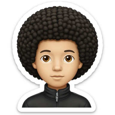 White afro kid  sticker