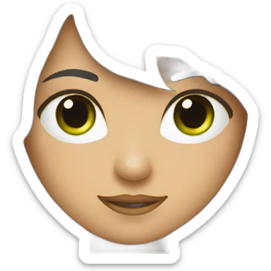 Chat gris aux yeux vert et fille sticker