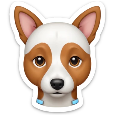 a fully white jack russell the size of a kelpie with light brown ears and a light brown patch on one eye sticker