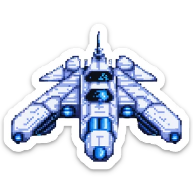 space cruiser with blue engines sticker