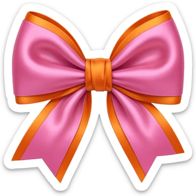 Pink and orange bow sticker