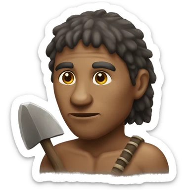 Aborigine with stone axe hunting sticker