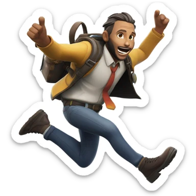 Chappell roan jumping from the fortnite battle bus sticker