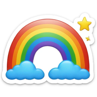Rainbow and stars sticker